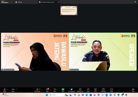 Bawaslu Kota Magelang Mengikuti Literasi Pojok Pengawasan vol. 9 oleh Bawaslu Provinsi Jawa Tengah