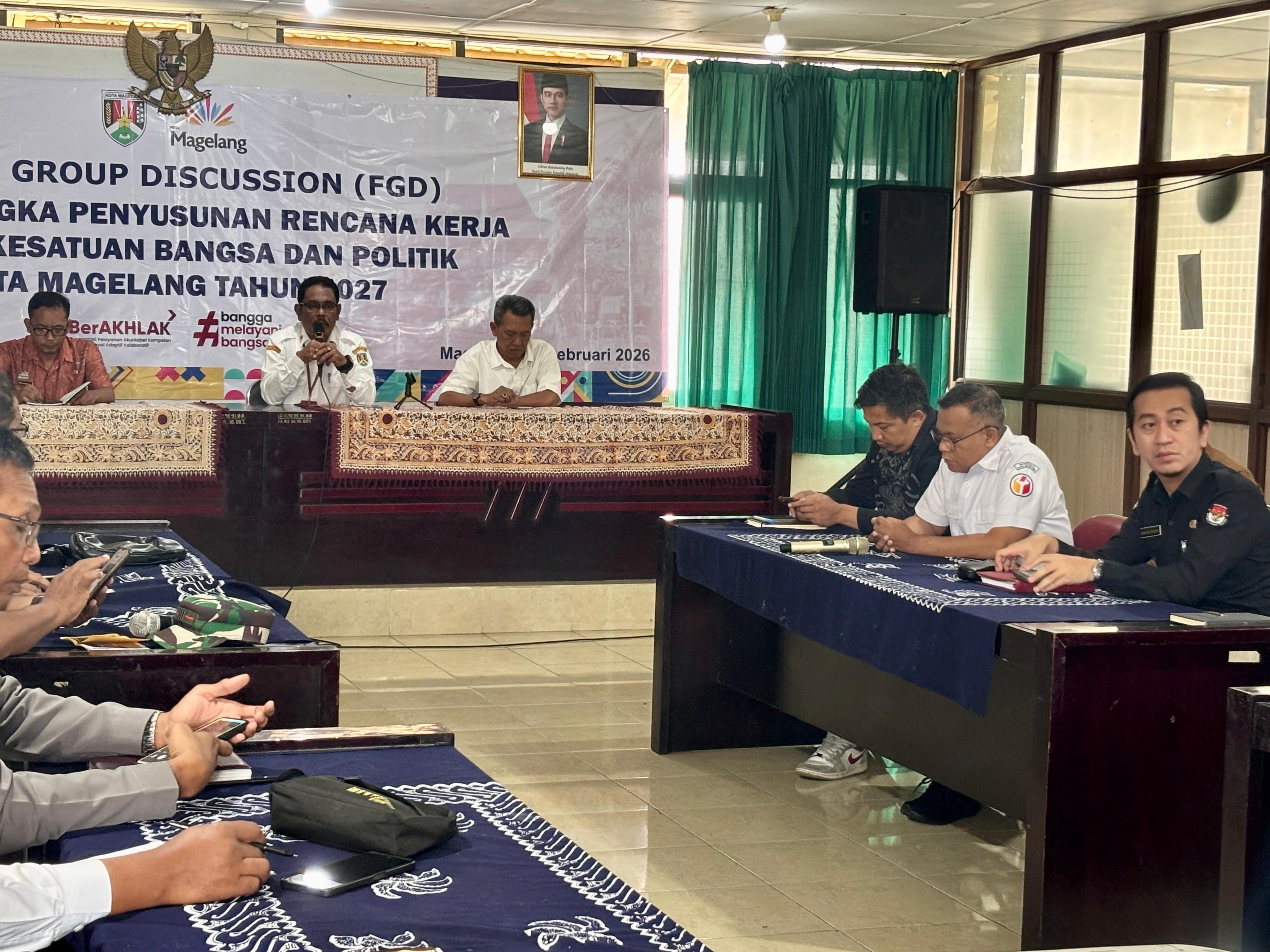 Bawaslu Kota Magelang Menghadiri FGD di Kesbangpol untuk Penyusunan Rencana Kerja 