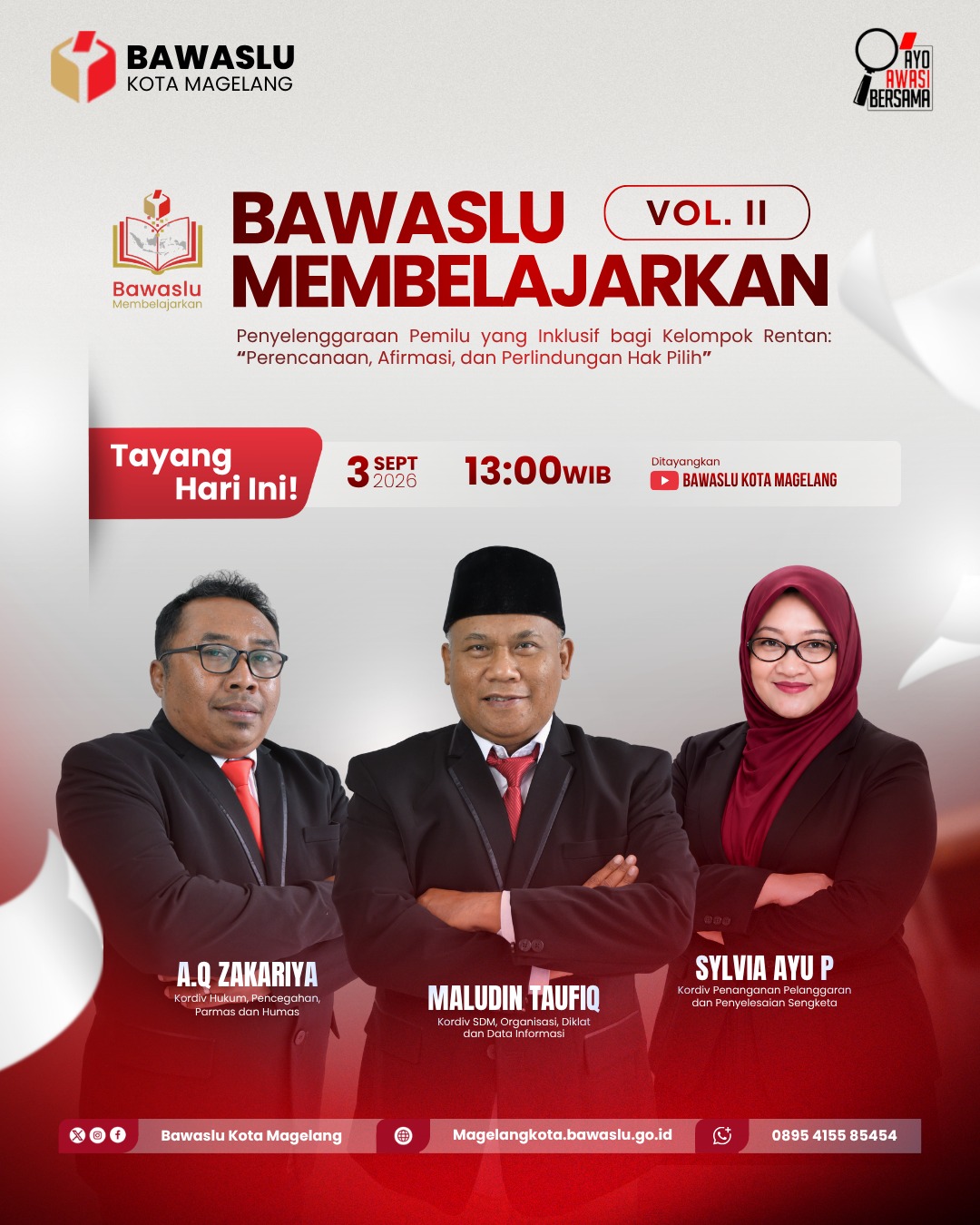 Bawaslu Kota Magelang Mengadakan Bawaslu Membelajarkan Volume II pada Channel Youtube Bawaslu Kota Magelang