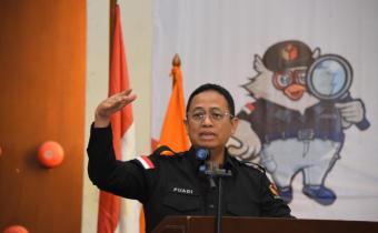 Anggota Bawaslu Puadi dalam acara Penguatan Kapasitas Panwaslu Kecamatan dan Pengawas Keluarahan/Desa se-Kota Serang Pada Pemilihan Tahun 2024, Sabtu (10/8/2024).