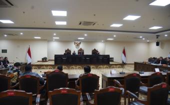 Suasana Sidang Perselisihan Hasil Pemilihan Umum (PHPU) Legislatif 2024 di Gedung Mahkamah Konstitusi,Jumat, (16/8/2024).