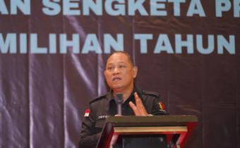 Anggota Bawaslu Totok Hariyono pada kegiatan Pelatihan Penyelesaian Sengketa Proses Tahapan Pemilihan Tahun 2024 di Tangerang Selatan, Rabu (21/8/2024).