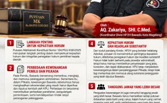 Bawaslu Kota Magelang Menjabarkan Pandangannya Melalui A.Q. ZAKARIYA, S.H.I., C.Med tentang Putusan MK No. 104/PUU-XXIII/2025
